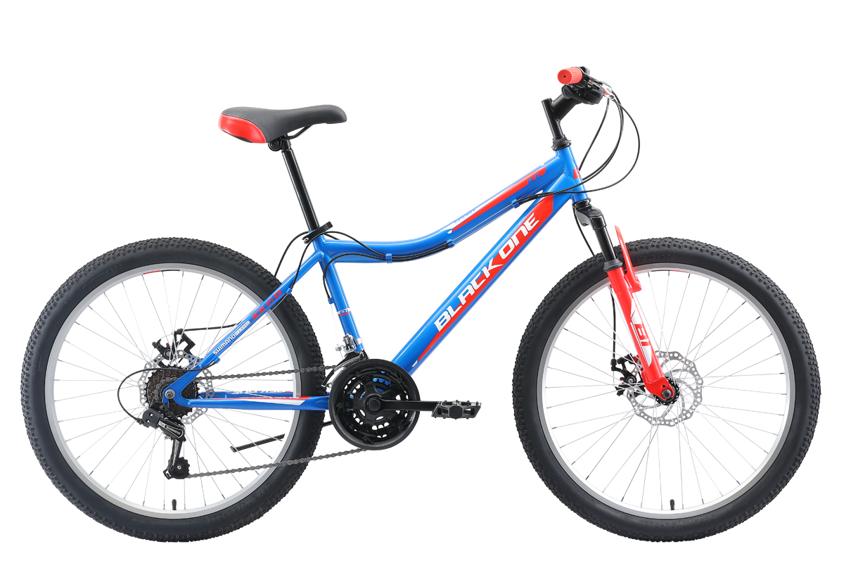 Велосипед Black One Ice 24 D (2019) голубой/красный/серебристый