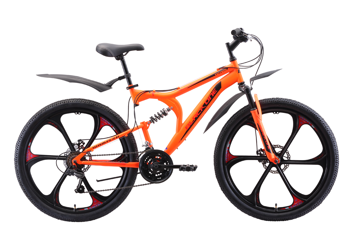 Велосипед Black One Totem FS 26 D FW (2020) неоновый/оранжевый/красный/чёрный