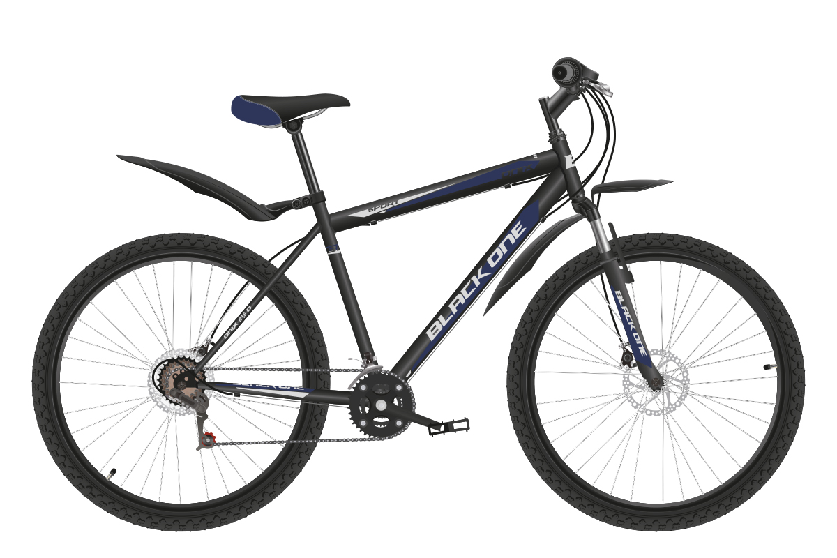 Велосипед Black One Onix 27.5 D (2020) чёрный/синий/серый