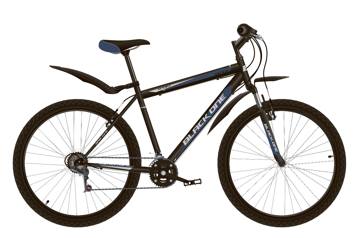 Велосипед Black One Onix 27.5 (2020) чёрный/синий/серый